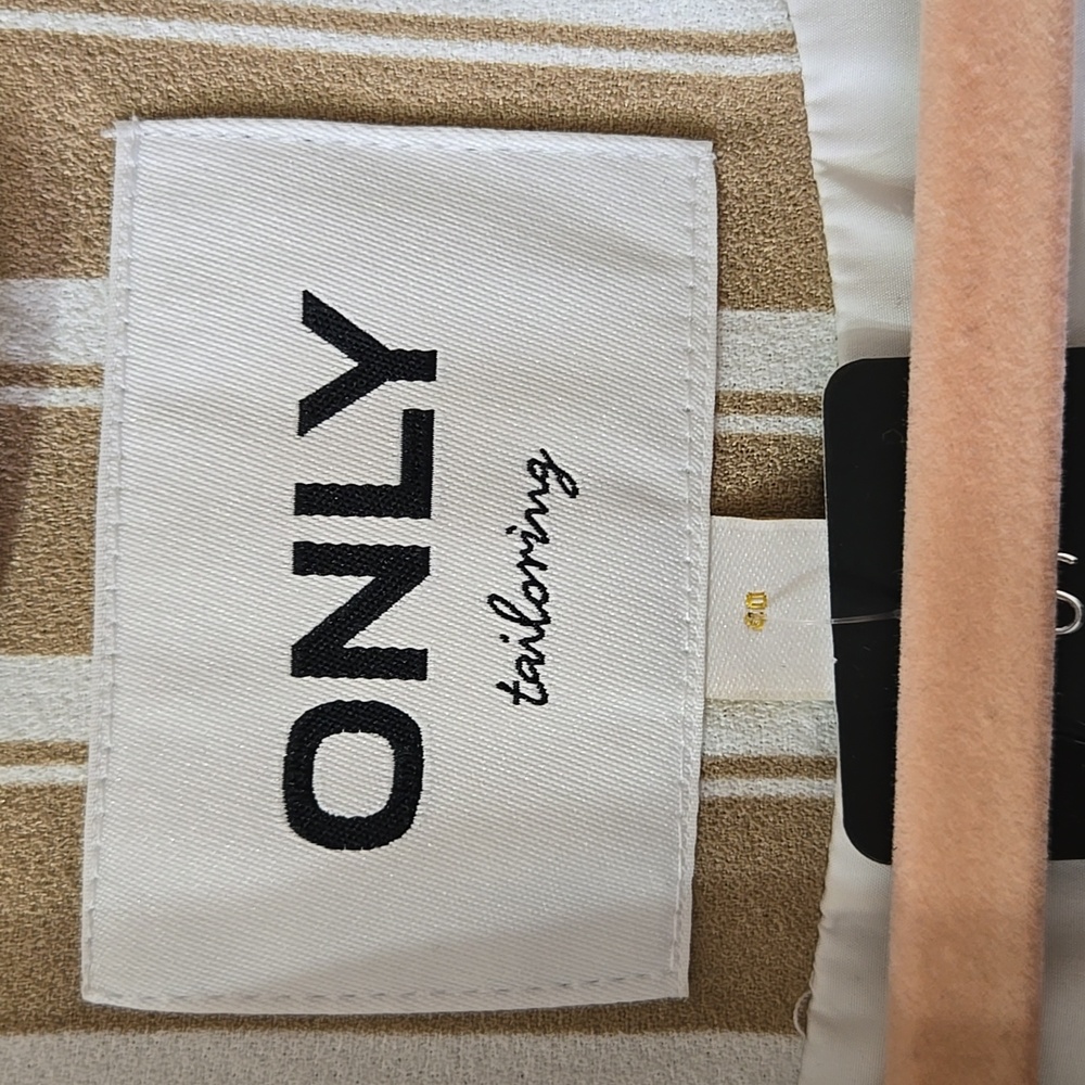 ONLY Women's Tan Striped Jacket - Picture 7 of 7
